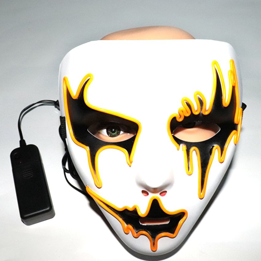 Halloween Light up Mask LED Scary Masks Glow in The Dark Party Masks Halloween Cosplay Supplies 2020 New Upgraded